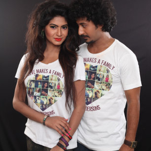 T-shirt Modèle de collage photo en forme de coeur personna