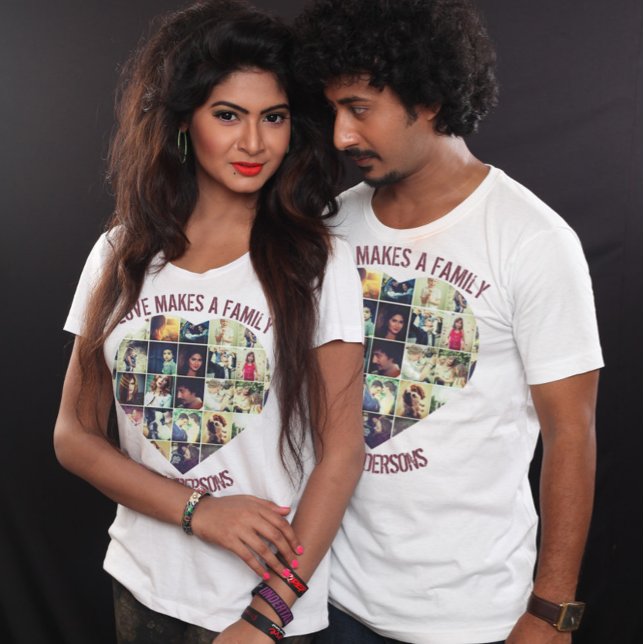 T-shirt Modèle de collage photo en forme de coeur personna (Créateur téléchargé)