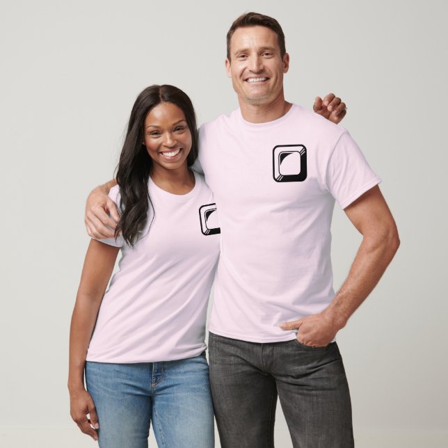 T-shirt Modèle de conception du bouton carré (Unisexe)