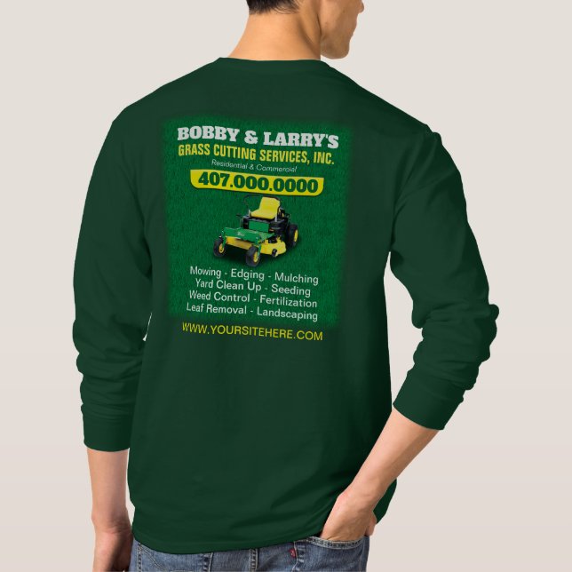 T-shirt Modèle de coupe de l'herbe d'entretien paysager Dr (Dos)