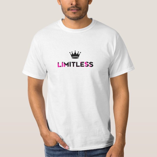 T-shirt Modèle de devis motivationnel sans limites (Devant)