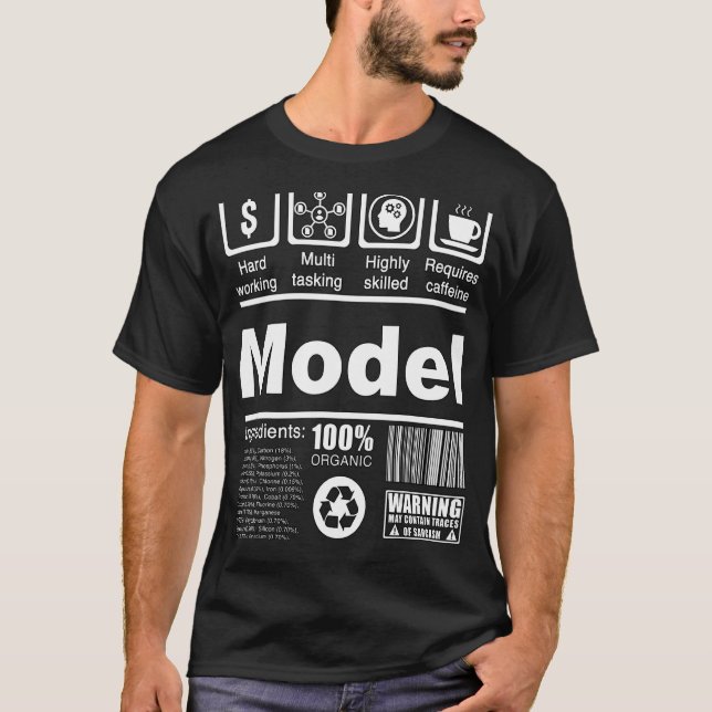 T-shirt Modèle de faits nutritionnels pour les modèles et  (Devant)