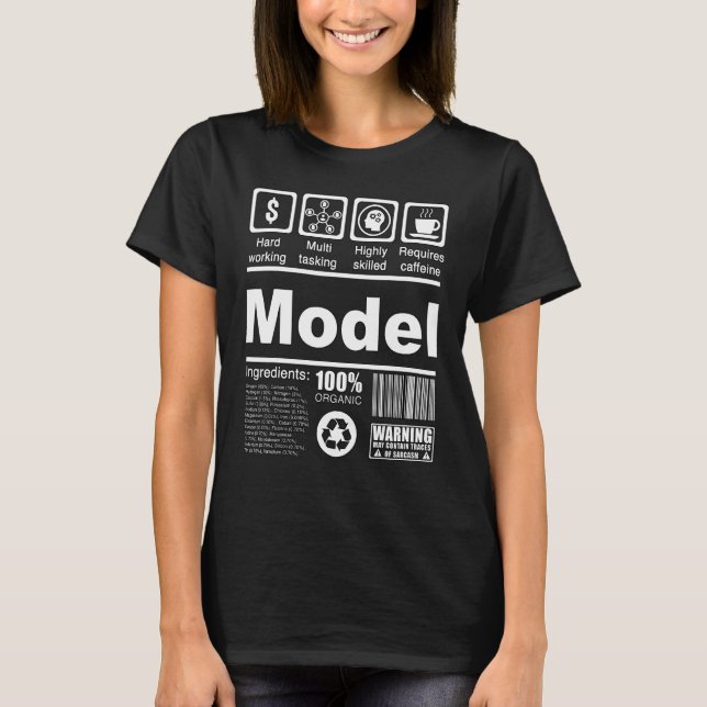 T-shirt Modèle de faits nutritionnels pour les modèles et  (Devant)