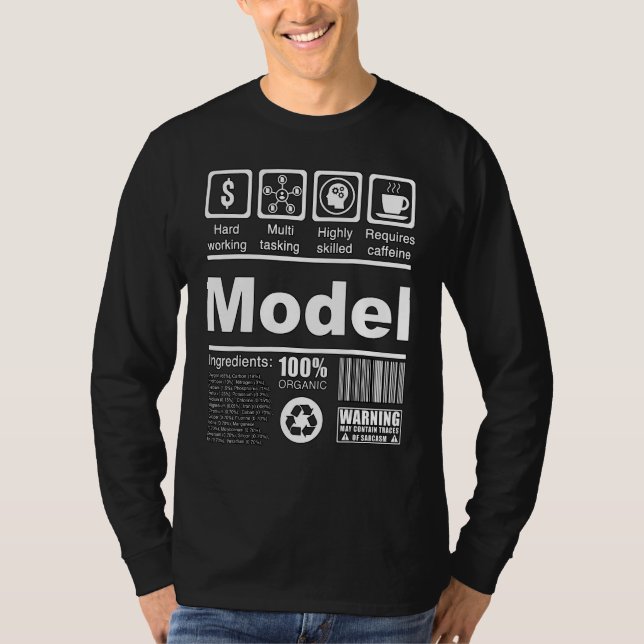 T-shirt Modèle de faits nutritionnels pour les modèles et  (Devant)