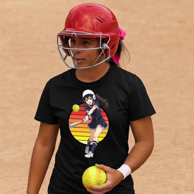 T-shirt Modèle de fille de softball Anime sur coucher de s (Créateur téléchargé)