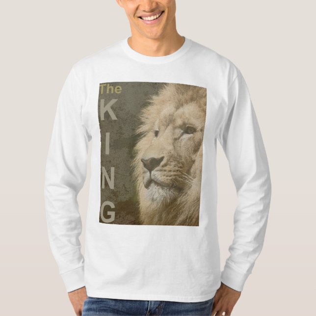 T-shirt Modèle de Lion moderne tendance blanc (Devant)