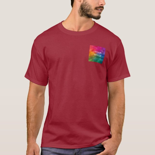 T-shirt Modèle de logo Maroon Red personnalisé Ajouter une (Devant)