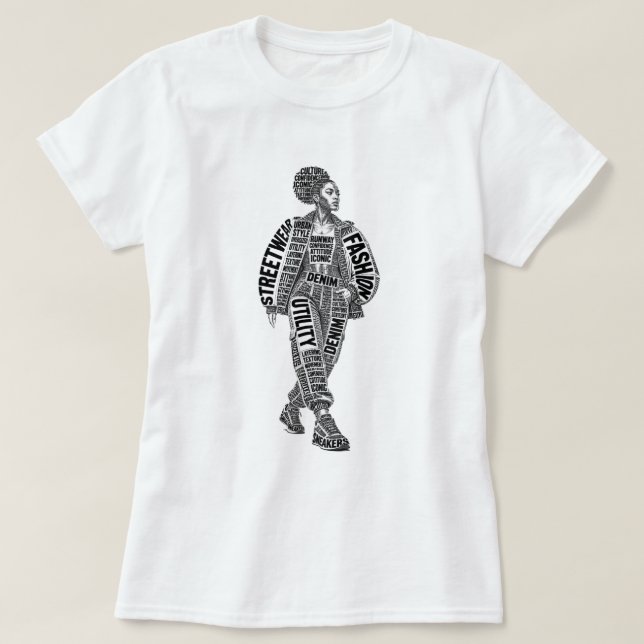 T-shirt modèle de mode sur catwalk (Design devant)