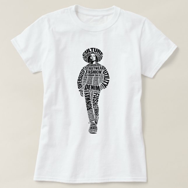 T-shirt modèle de mode sur catwalk (Design devant)