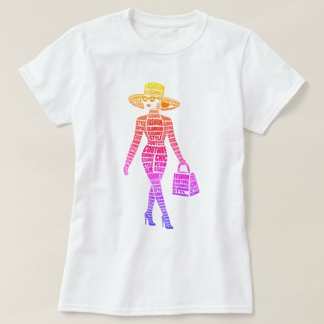T-shirt modèle de mode sur catwalk (Design devant)