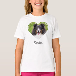 T-shirt Modèle de photo de compagnie de forme de cœur avec