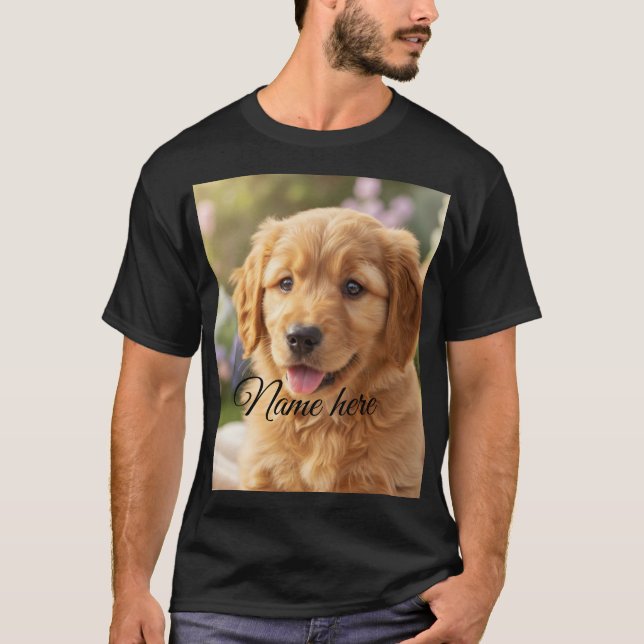 T-shirt Modèle de photo de nom d'animal de compagnie simpl (Devant)
