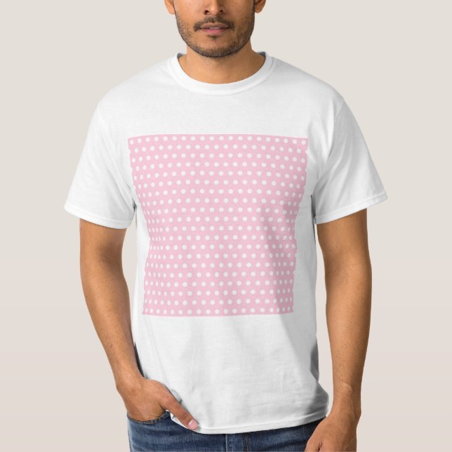 T-shirt Modèle de pois rose et blanc (Devant)