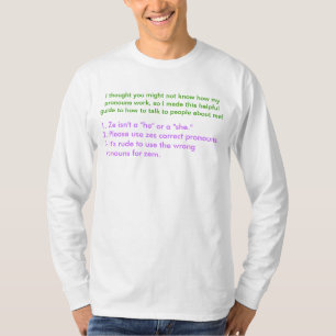 T-shirt Modèle de pronoms neutres en genre