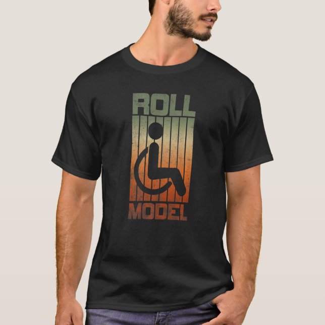 T-shirt Modèle de roulis - Handicap Sensibilisation Pwd fa (Devant)
