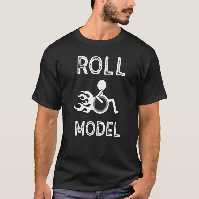 T-shirt Modèle de roulis - Handicap Sensibilisation Pwd fa (Devant)