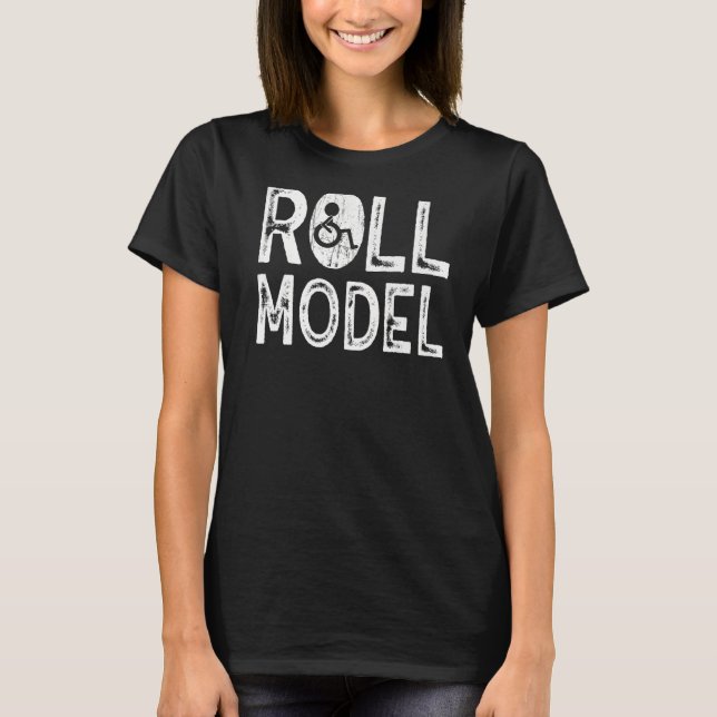 T-shirt Modèle de roulis - Handicap Sensibilisation Pwd fa (Devant)