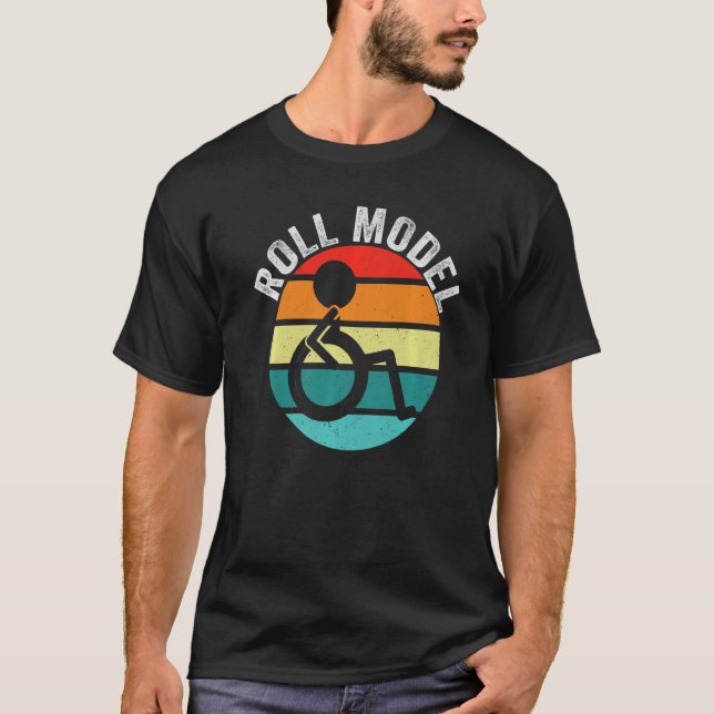 T-shirt Modèle de roulis - Handicap Sensibilisation Pwd fa (Devant)