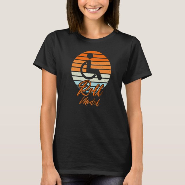 T-shirt Modèle de roulis - Handicap Sensibilisation Pwd fa (Devant)