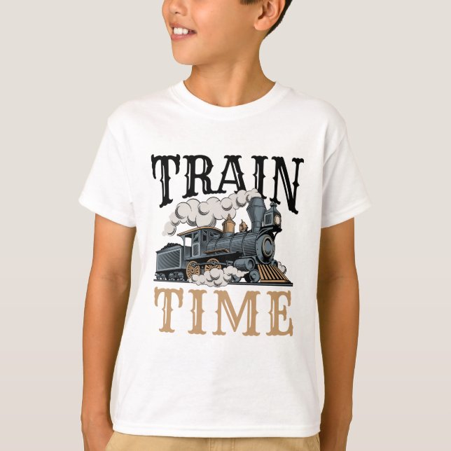 T-shirt Modèle de temps ferroviaire Hobbyiste ferroviaire (Devant)