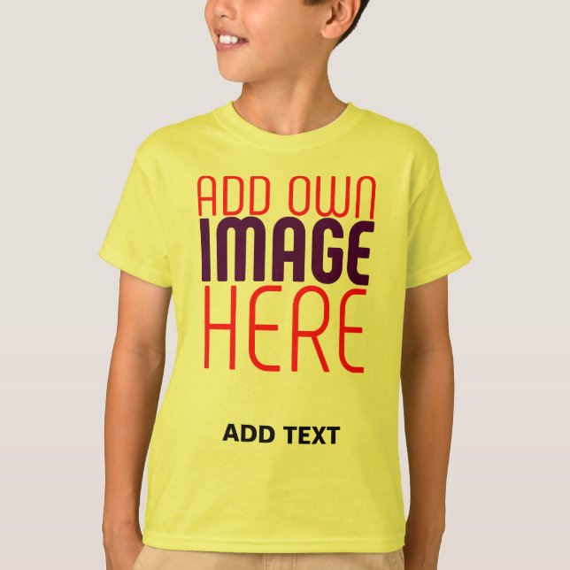T-SHIRT MODELE DE TEXTE D'IMAGE JAUNE SIMPLE ET MODIFIABLE (Devant)