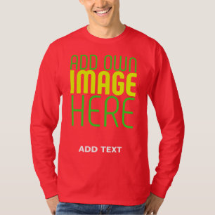 T-SHIRT MODÈLE DE TEXTE D'IMAGE ROUGE SIMPLE MODERNE