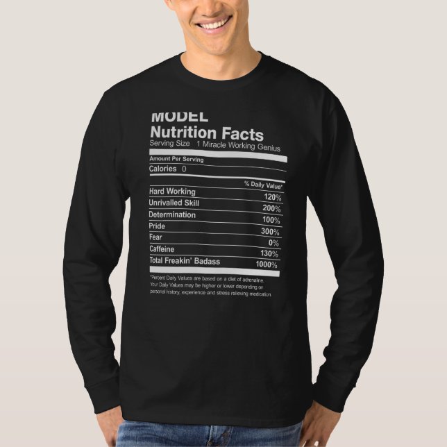 T-shirt Modèle de valeur nutritive amusant (Devant)