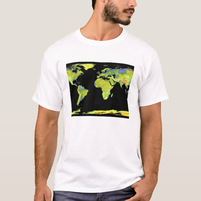 T-shirt Modèle d'élévation numérique des continents sur Ea (Devant)