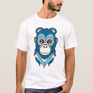 T-shirt Modèle d'illustration de singe adorable