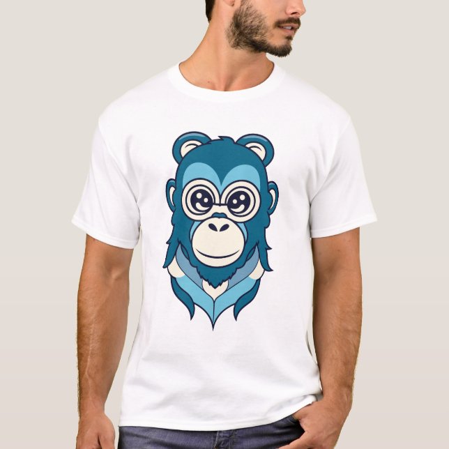 T-shirt Modèle d'illustration de singe adorable (Devant)