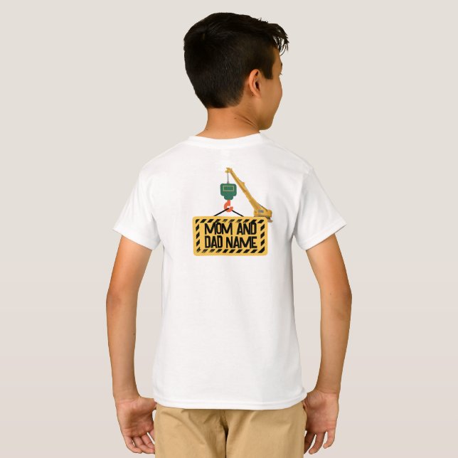 T-shirt Modèle d'invitation pour 3e anniversaire de constr (Dos entier)