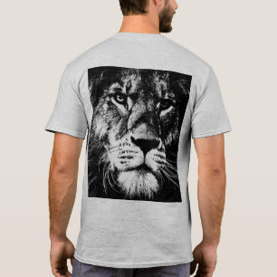 T-shirt Modèle dos imprimé pop art tête de lion homme