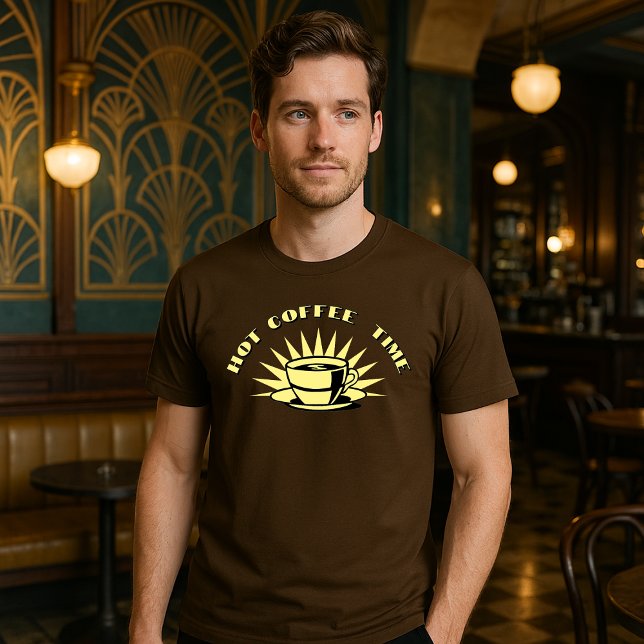 T-shirt Modèle du temps du café chaud Art Déco (Créateur téléchargé)