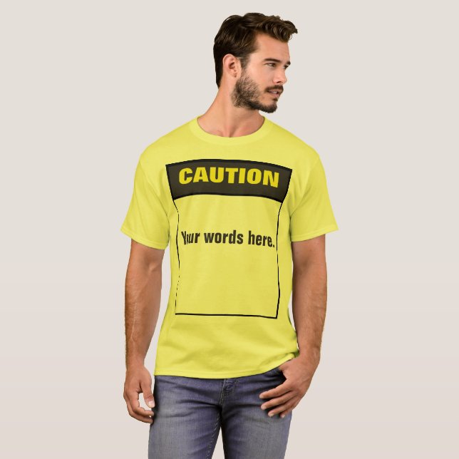 T-shirt Modèle fait sur commande de signe de précaution (Devant entier)