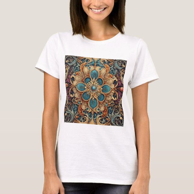 T-shirt modèle floral abstrait 7 (Devant)