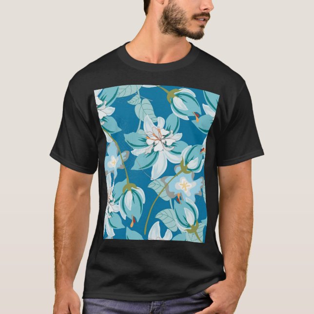T-shirt Modèle floral, design floral polyvalent. (Devant)