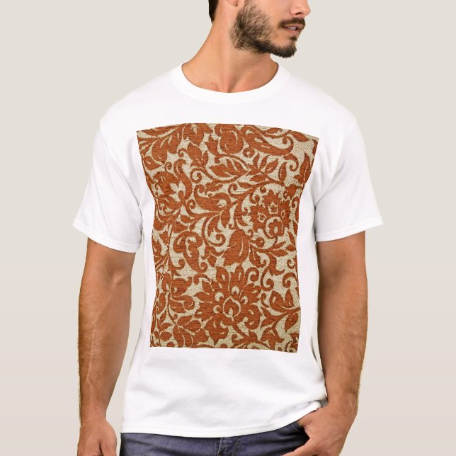 T-shirt Modèle floral javanais : texture tissée. (Devant)
