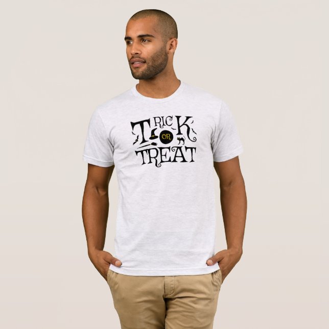 T-shirt Modèle Halloween bonbons ou farces (Devant entier)