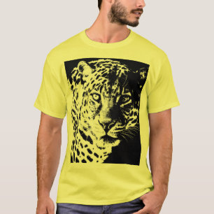 T-shirt Modèle Leopard Tête Face Pop Art Élégant Mens