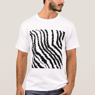 T-shirt Modèle noir d'impression de zèbre