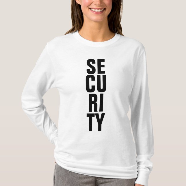 T-shirt Modèle noir et blanc Custom Womens Sécurité (Devant)