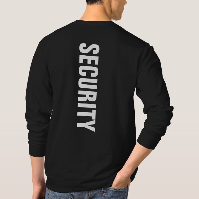 T-shirt Modèle Noir Et Blanc De Sécurité Des Hommes Longs (Dos)