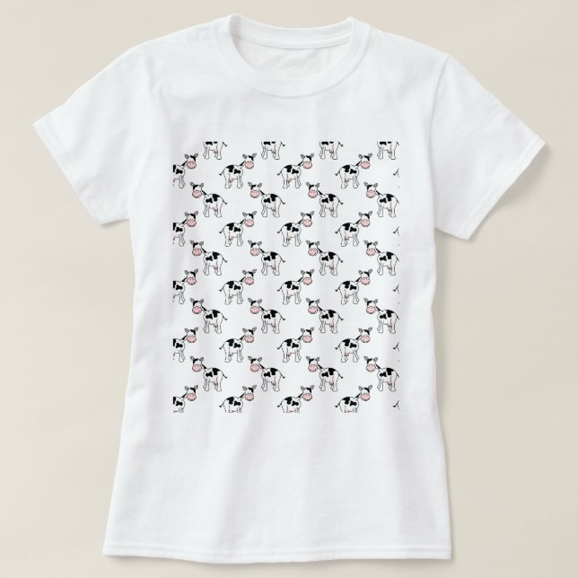 T-shirt Modèle noir et blanc de vache (Design devant)
