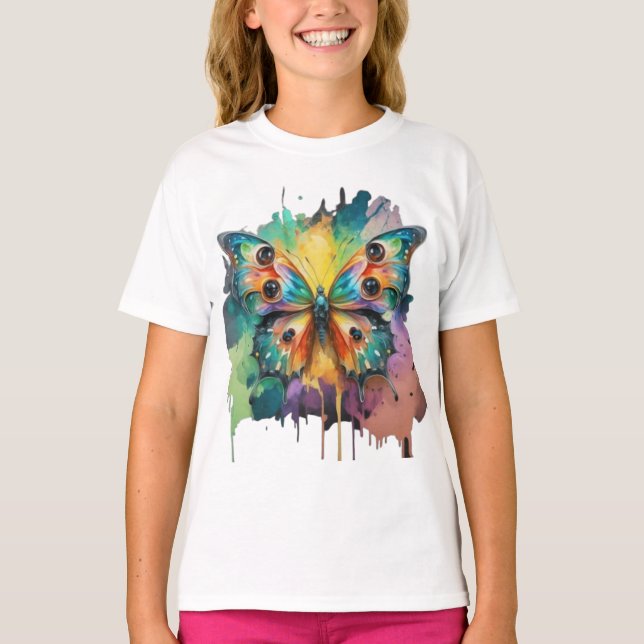 T-shirt Modèle papillon coloré (Devant)