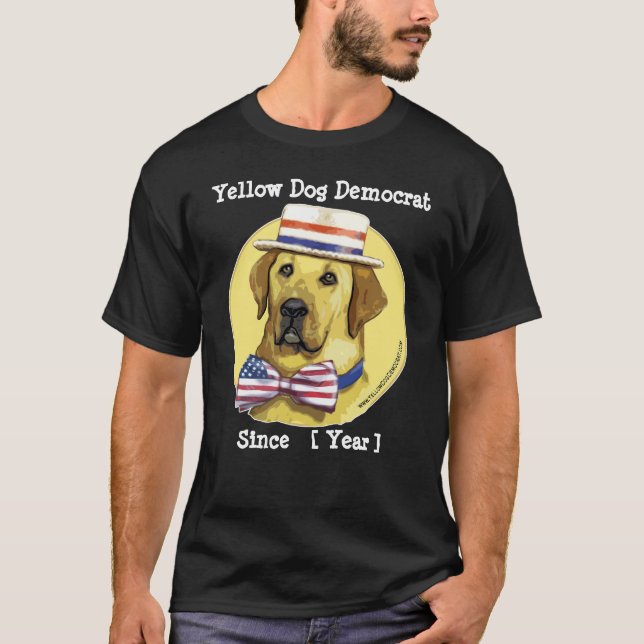 T-shirt Modèle personnalisable - chien jaune Démocrate (Devant)