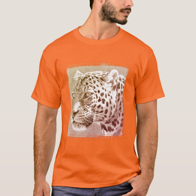 T-shirt Modèle Personnalisé Leopard Head Mens Athletic Ora (Devant)