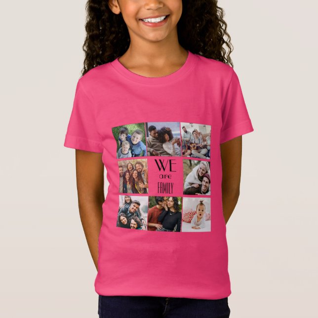 T-Shirt Modèle photo personnalisé "We Are Family" (Devant)