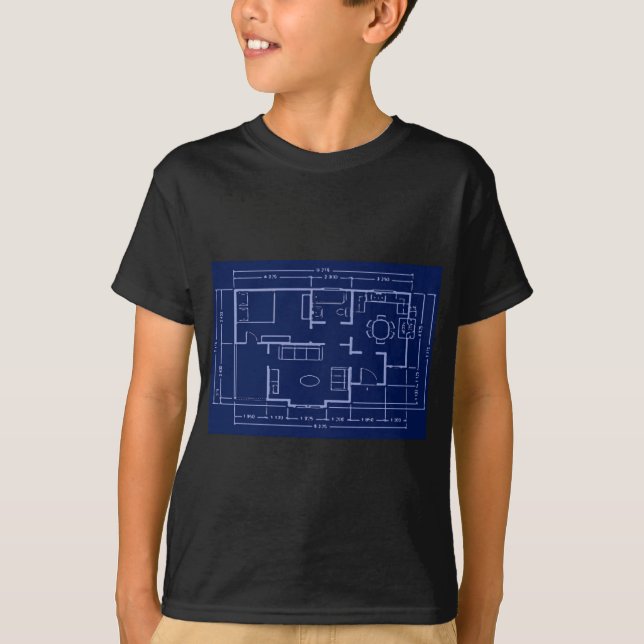 T-shirt modèle - plan de maison (Devant)