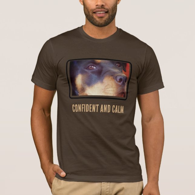 T-shirt modèle portrait Rottweiler 1 emplacement (Devant)