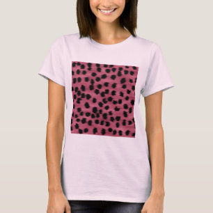 T-shirt Modèle rose et noir d'impression de guépard